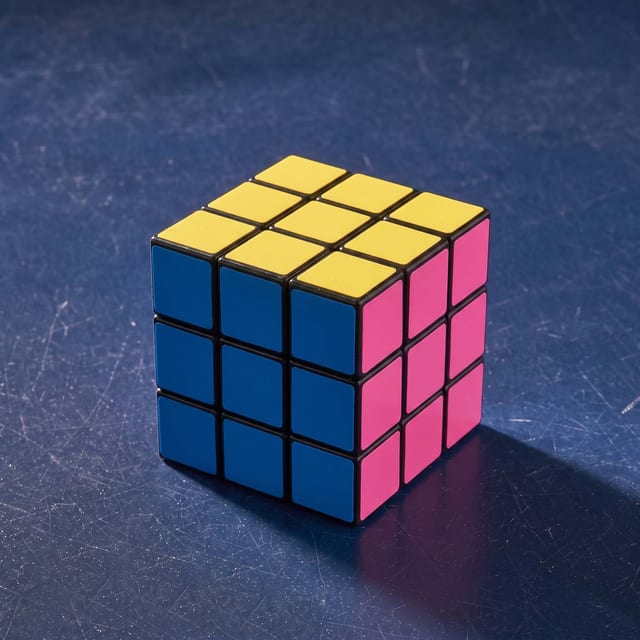 Retro Neon Rubik’s Cube Puzzle.
